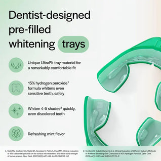 Opalescence Go 15% Hydrogen Peroxide Teeth Whitening Bundle - (7 Treatments) Prefilled Whitening Trays & Travel Sensitive Whitening Toothpaste 1 Oz - Mint